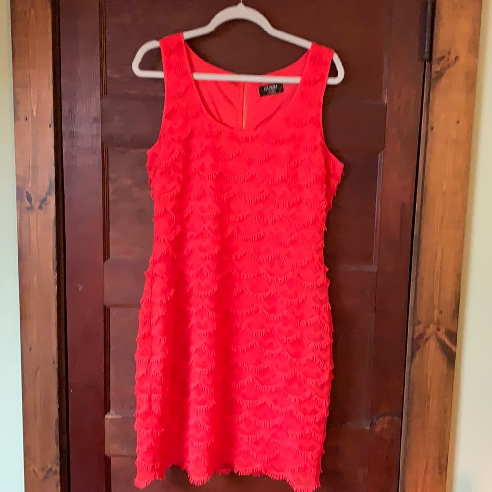 Guess Coral Fringe Dress